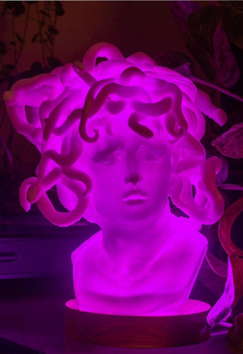 Medusa Bust Lamp - Color Changing - 3D Printed