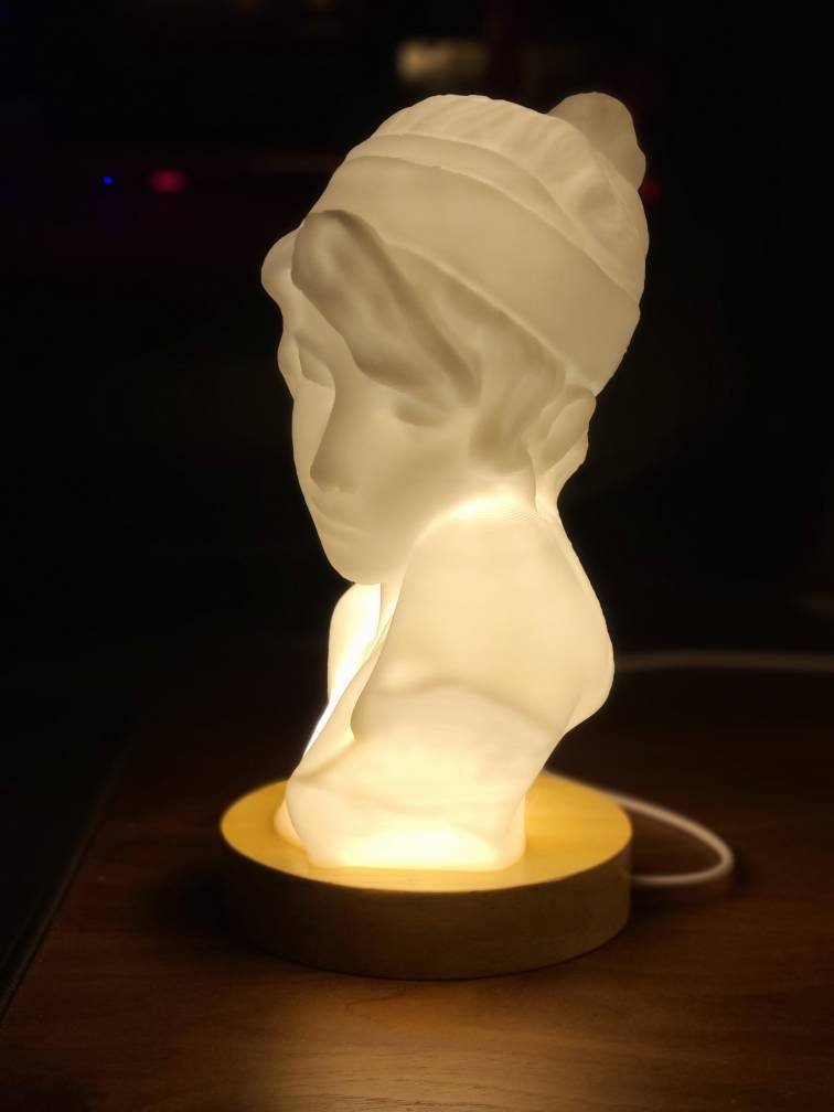 Sappho Bust Lamp - 3D Printed