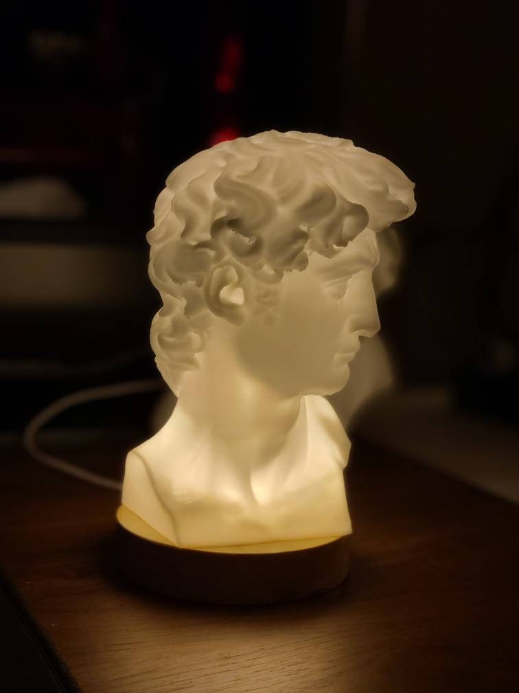 David Bust Lamp - Warm White - 3D Printed