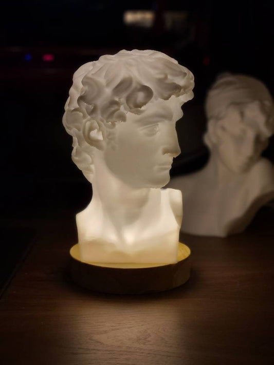 David Bust Lamp - Warm White - 3D Printed