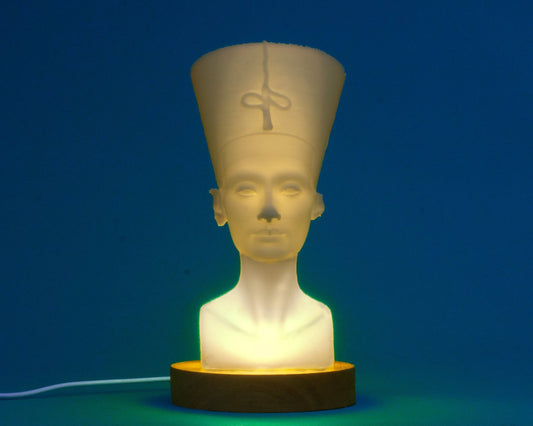 Queen Nefertiti Bust Lamp - Warm White - 3D Printed