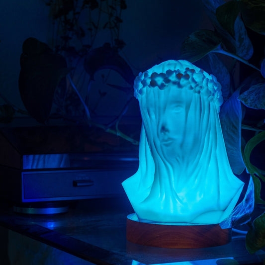 Veiled Lady Bust Lamp - Color Changing - 3D Printed