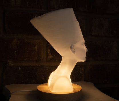 Queen Nefertiti Bust Lamp - Warm White - 3D Printed